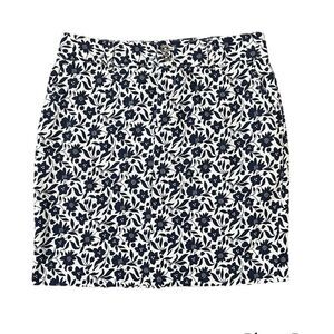 Chaps Navy Floral Pencil Mini Skirt Size 4